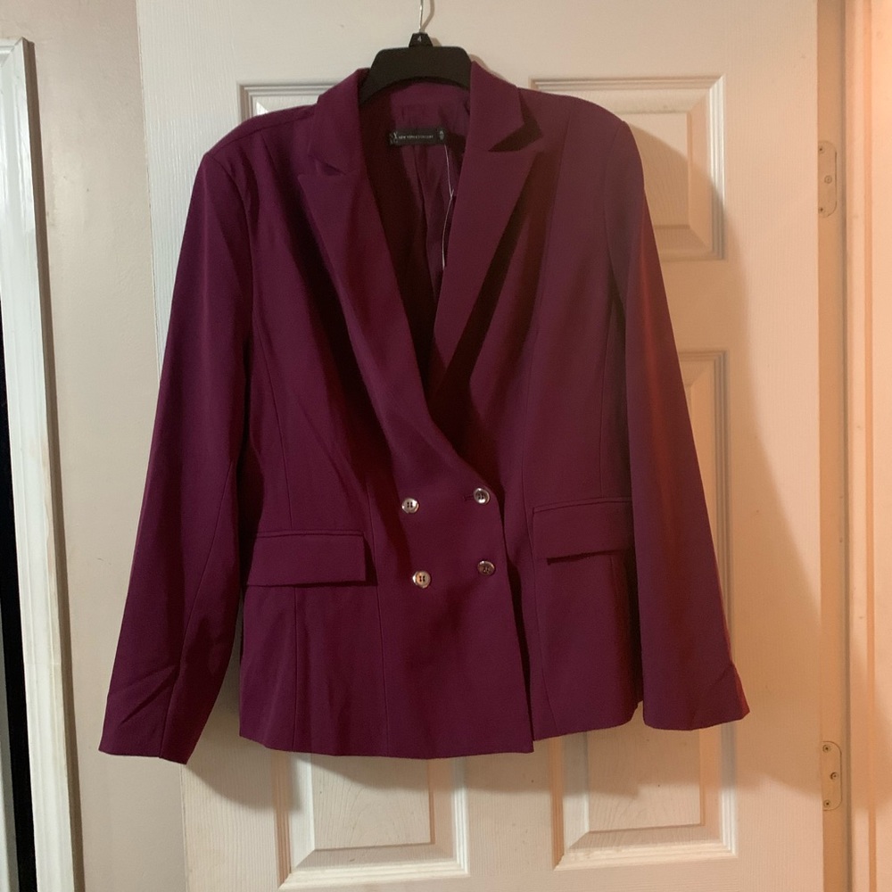 New York and Co Plum Jacket XXL